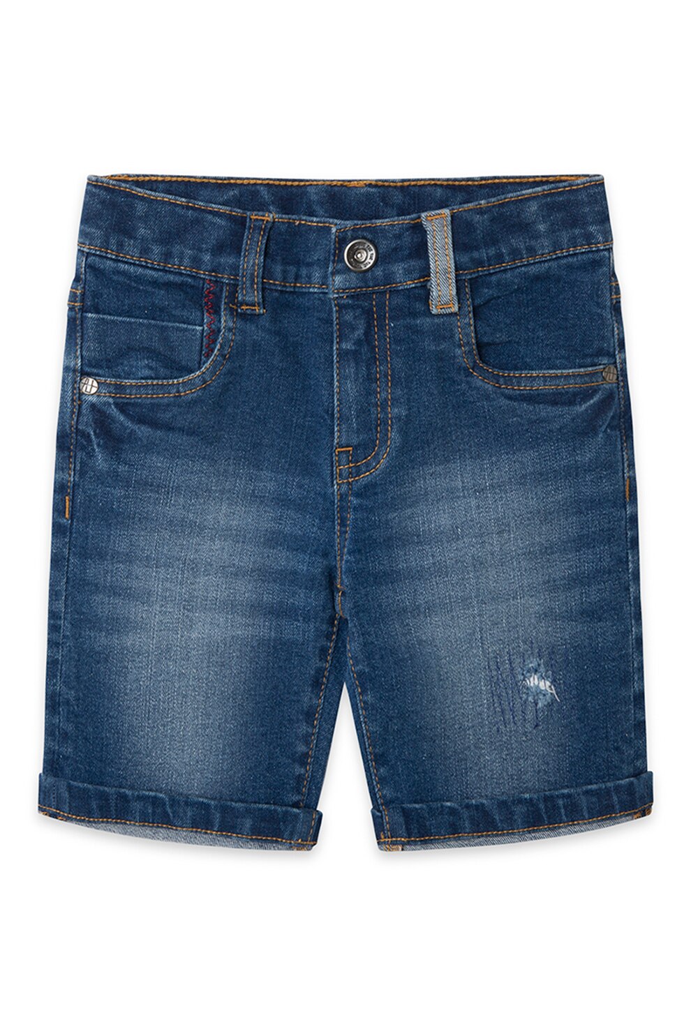 Tuc Tuc, Bermude din denim cu aspect decolorat, Bleumarin