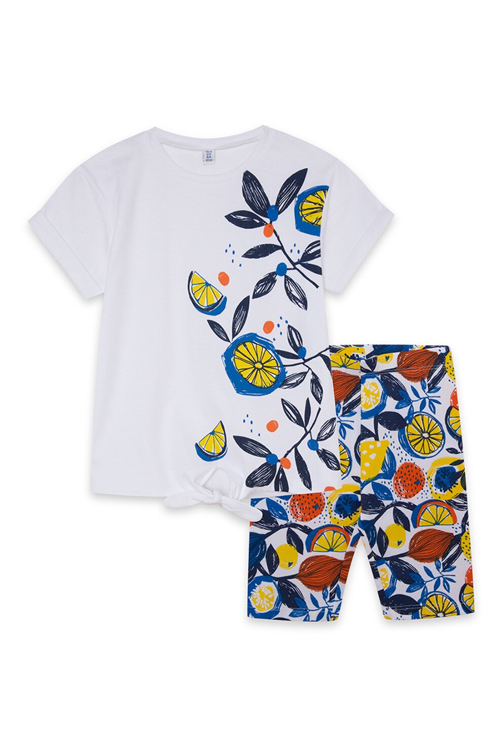 Tuc Tuc, Set de tricou cu imprimeu cu fructe si colanti scurti, fete, 2 piese, Multicolor, Multicolora