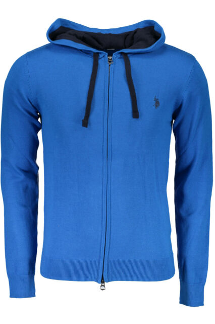 Hanorac cu gluga, US POLO ASSN , Regular fit , Tricot, Albastru