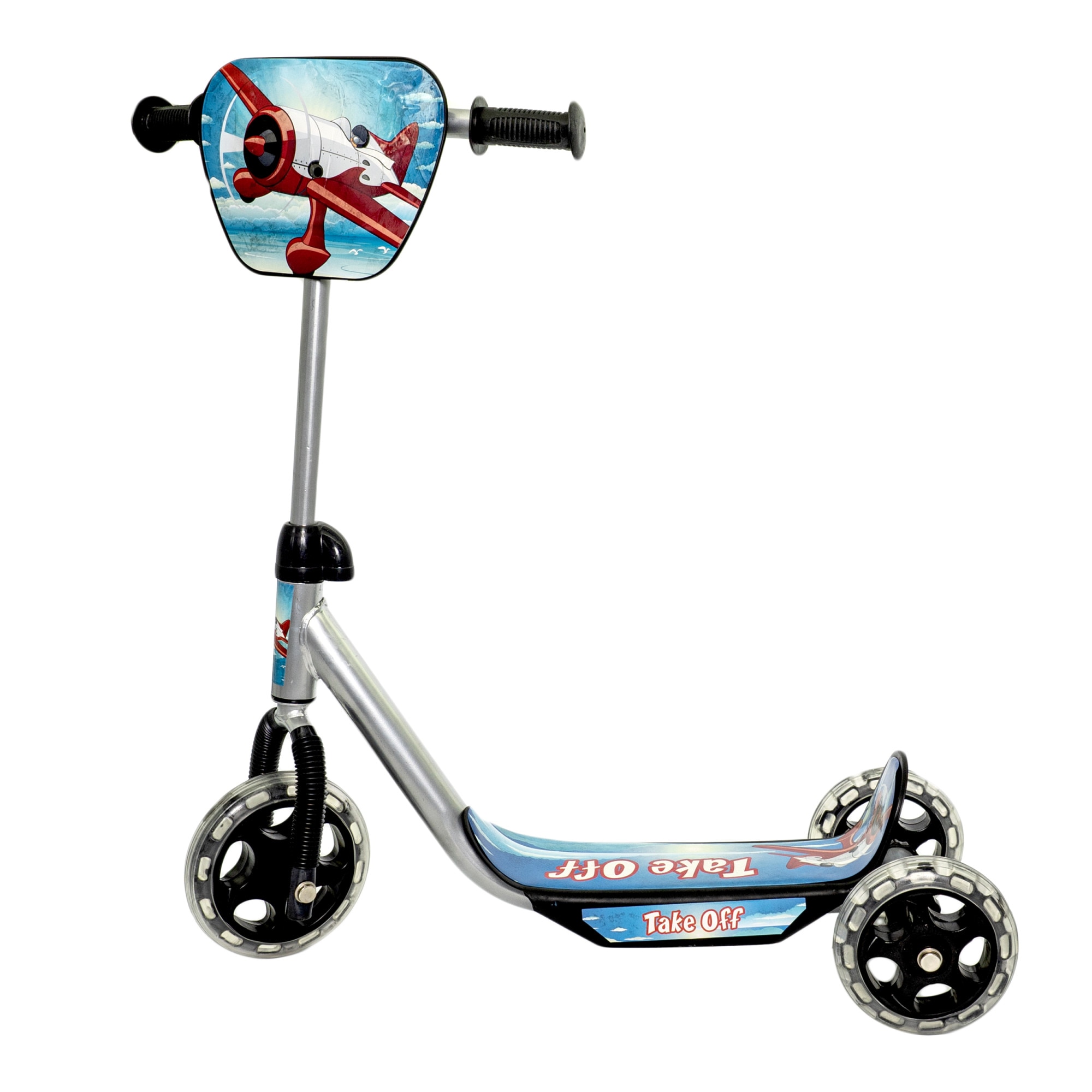 Trotineta cu avion Larsen, cu 3 roti, albastru