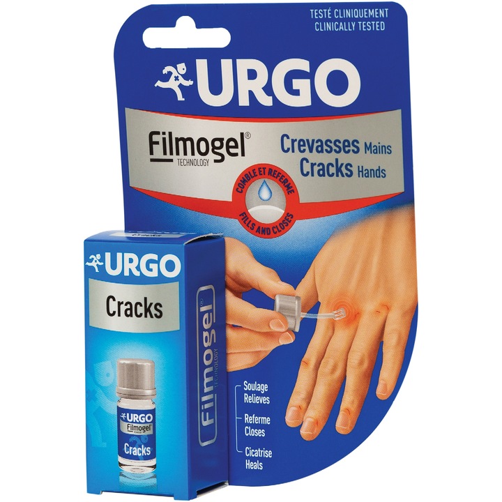 Gel pentru crapaturi ale pielii mainilor Filmogel Urgo, 3.25 ml