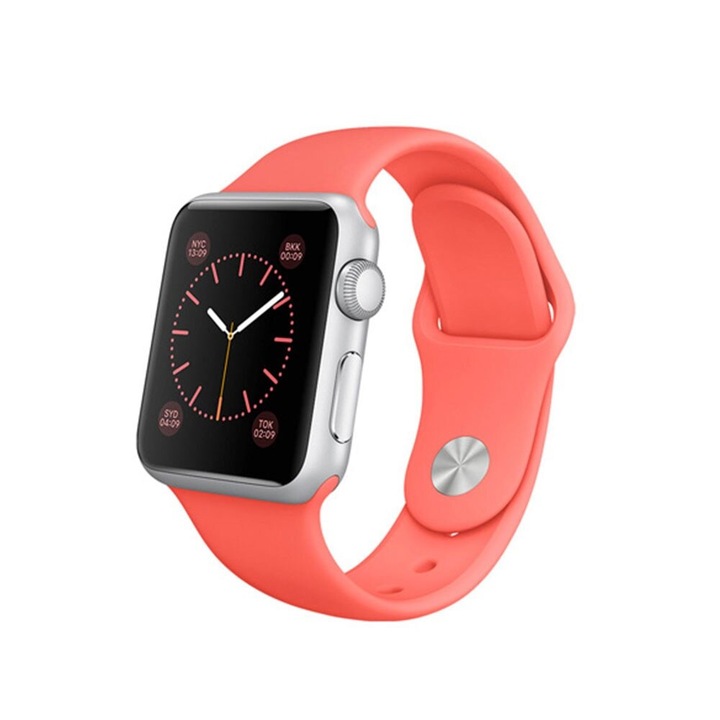 Szilikon szíj AppleWatch órához 1/2/3/4/5/6 42mm, piros - Fonex