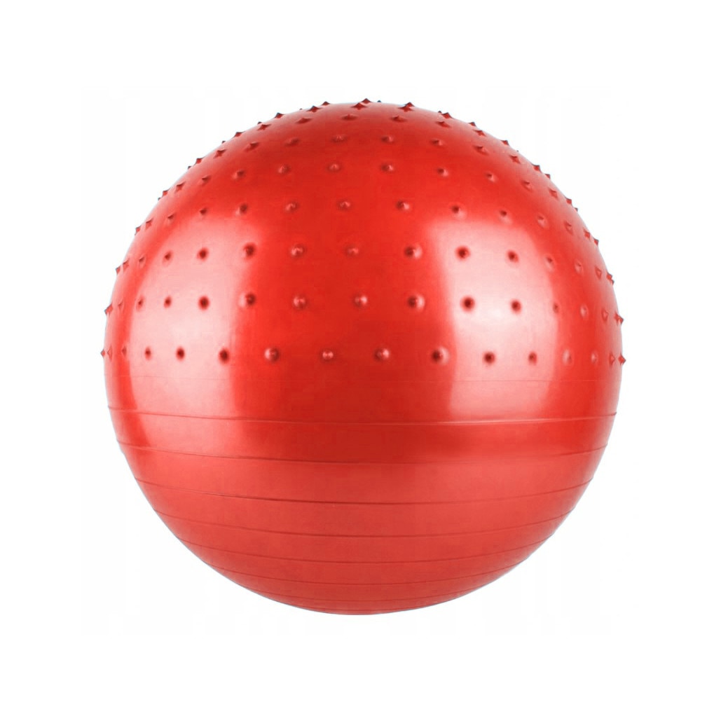 Minge Fitness pentru gimnastica, Zola, cu o zona pentru masaj, 75 cm, rosu