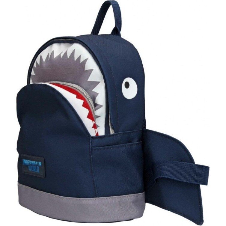 Rucsac Dino World, In forma de rechin, Neechipat, Albastru