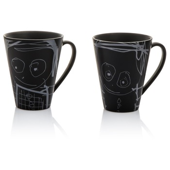 Set 2 cani - Great Guys, Ceramica, 300 ml, Negru Set 2 cani - Great Guys, Ceramica, 300 ml, Negru