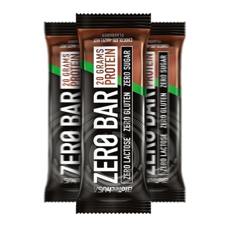 BioTech USA Zero Bar protein szelet csokoládé – mogyoró – 50g 1db