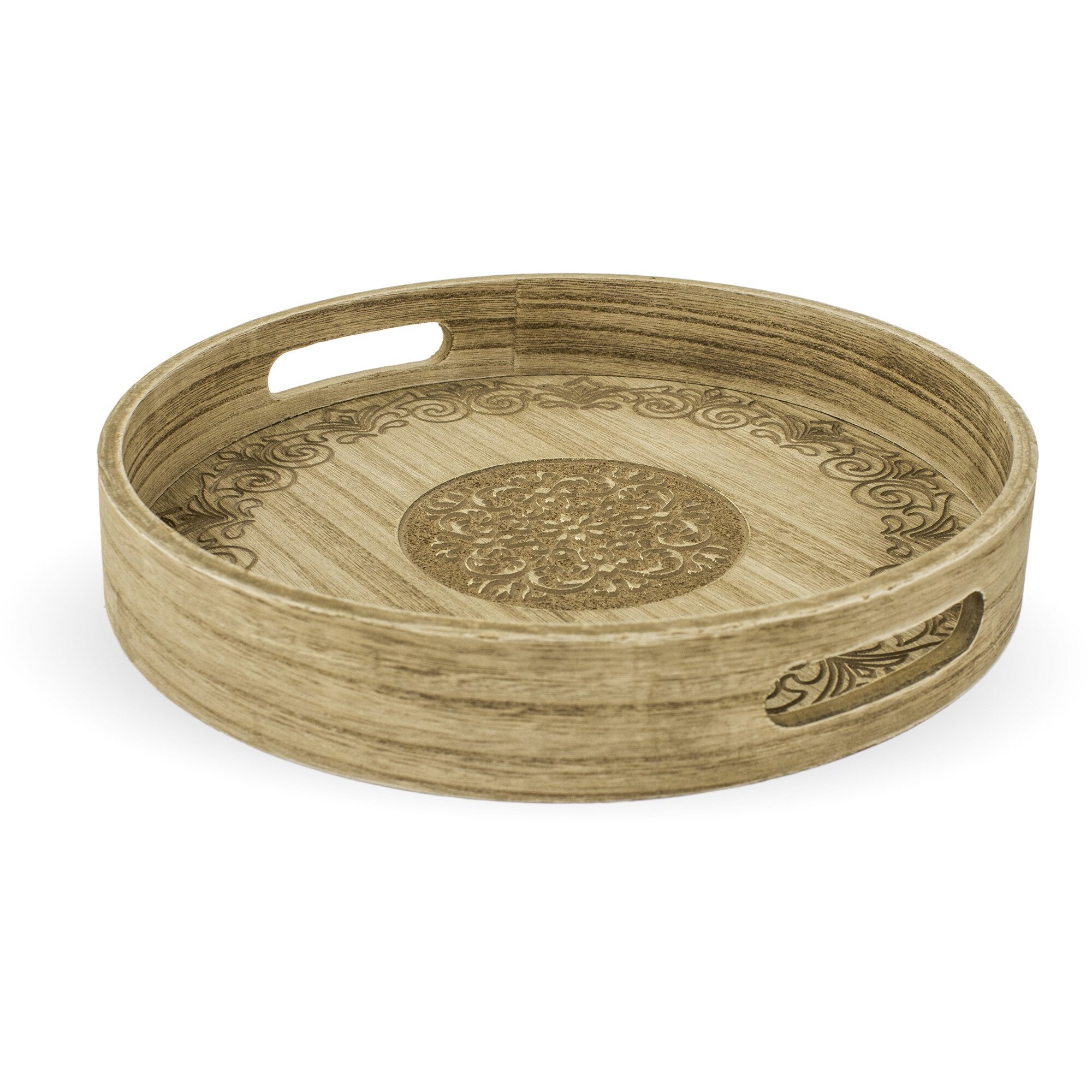 Platou de lemn, rotund, diametru 30 cm