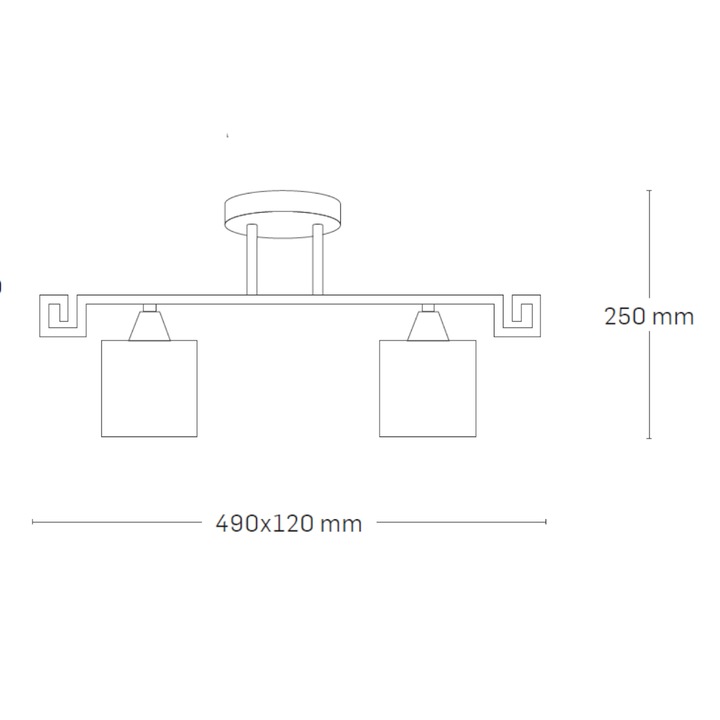 Полилей ErSte Elada EL0033964, Интериорен, Венге/Бял, 2x60W Max E27