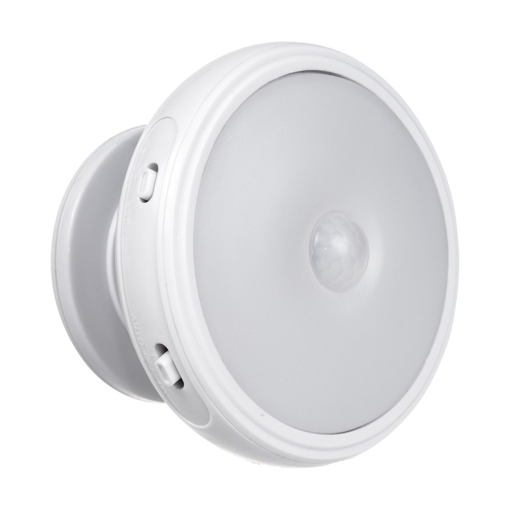 Lampa LED cu senzor de miscare PIR, senzor amurg si cu magnet MCE223, alb, 9 x 5.5 cm