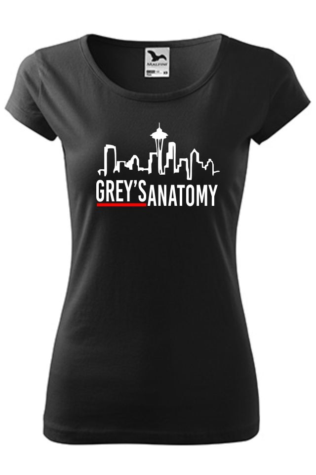 Tricou femei personalizat Grey's Anatomy, Malfini, Negru