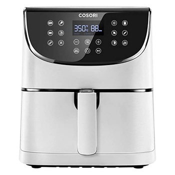 Friteuza cu aer cald, fara ulei, Cosori Air Fryer, Ecran digital, 11 functii de gatire presetate, 1 Grilaj pentru frigarui si 5 Frigarui, Capacitate 5.5 litri, 1700W, Alb Friteuza cu aer cald, fara ulei, Cosori Air Fryer, Ecran digital, 11 functii de gatire presetate, 1 Grilaj pentru frigarui si 5 Frigarui, Capacitate 5.5 litri, 1700W, Alb