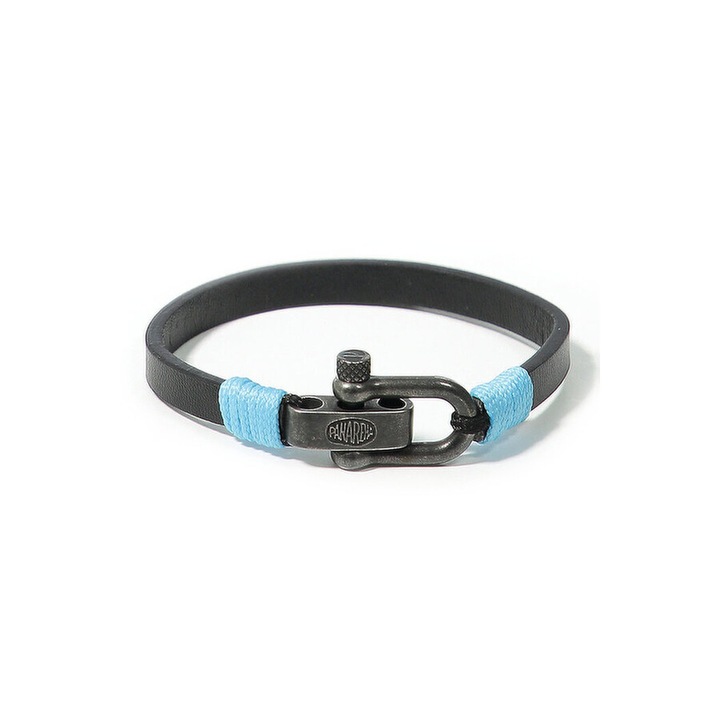 Panareha Cloudbreak férfi karkötő, bőr, fekete/kék, L-es méret
