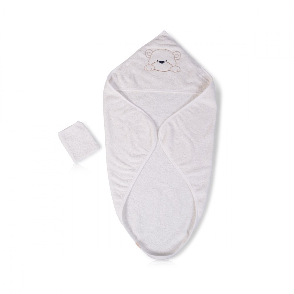 Set prosop 75x75 cm si manusa de baie din bumbac Cangaroo Honey Boo Beige