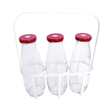Set 3 sticle cu suport si paie, Tchibo, 500 ml, transparent Set 3 sticle cu suport si paie, Tchibo, 500 ml, transparent