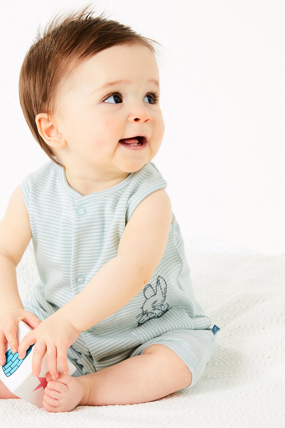 Marks & Spencer, Salopeta in dungi cu buzunare aplicate, Verde menta/Alb