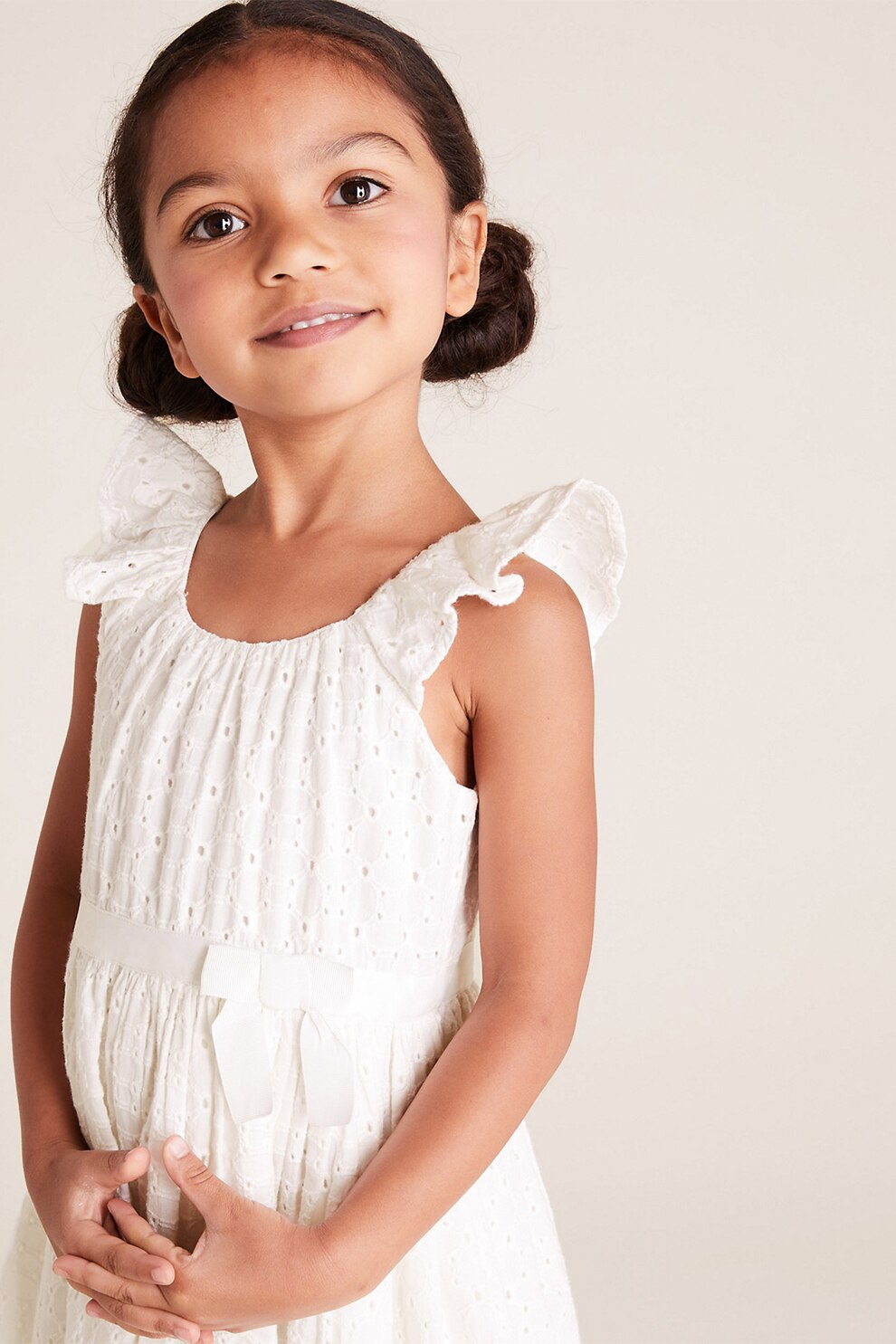 Marks & Spencer, Rochie midi din dantela crosetata, Alb