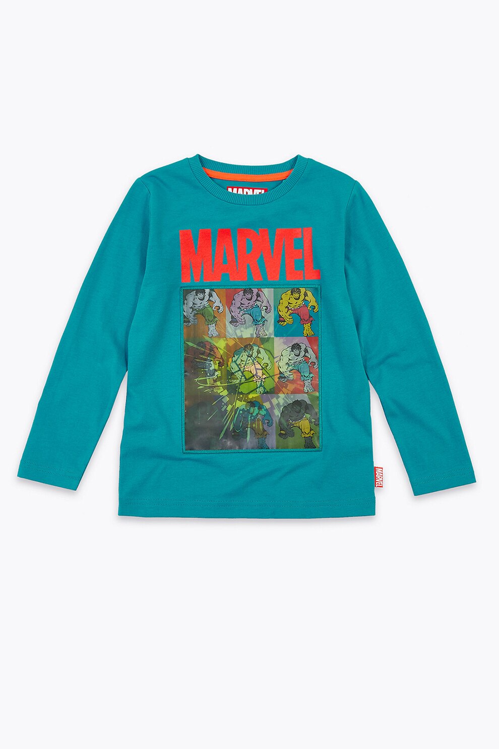Marks & Spencer, Bluza cu decolteu la baza gatului si imprimeu Marvel, Albastru petrol
