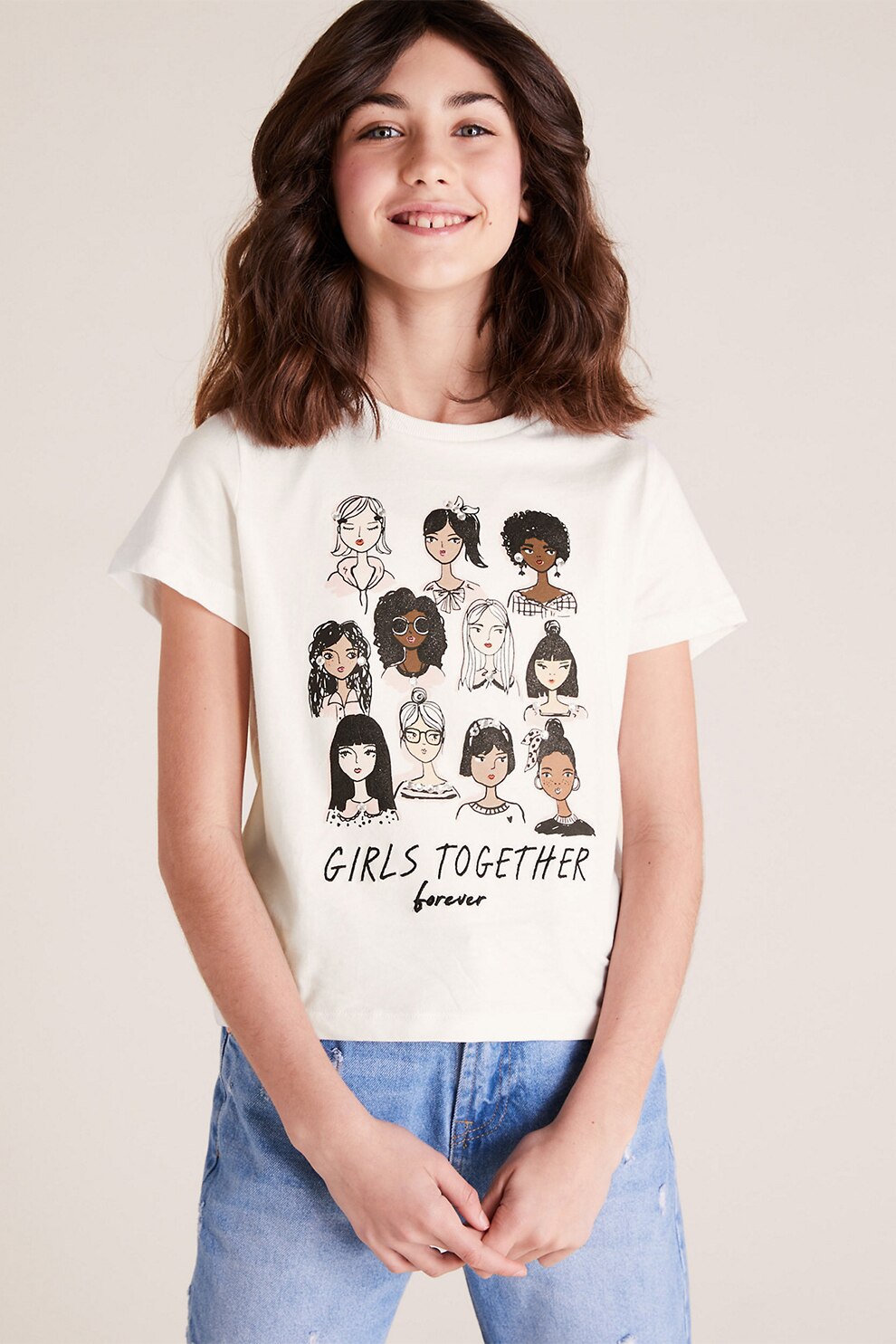 Marks & Spencer, Tricou cu imprimeu grafic, Crem