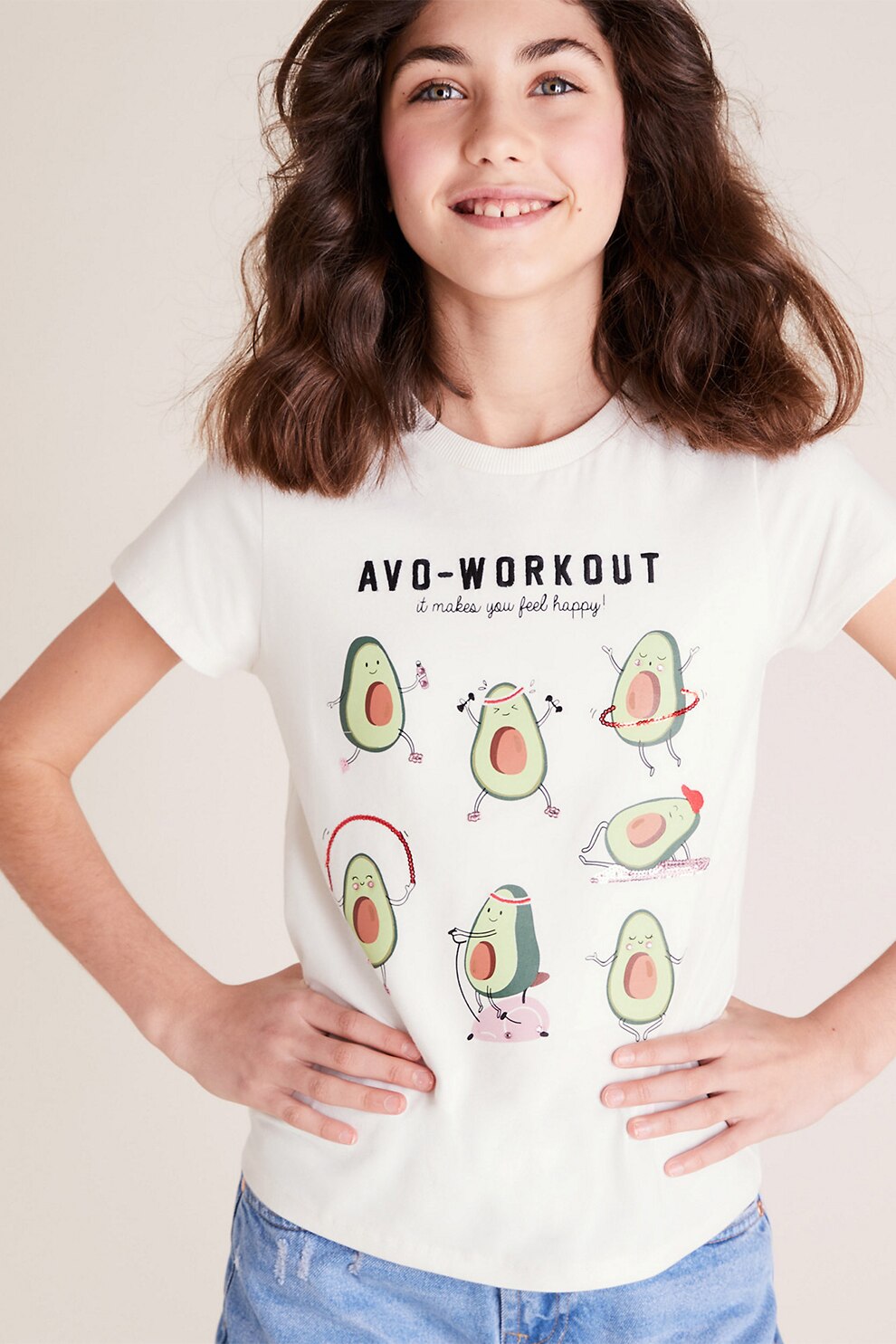 Marks & Spencer, Tricou cu imprimeu si aplicatii de paiete, Alb