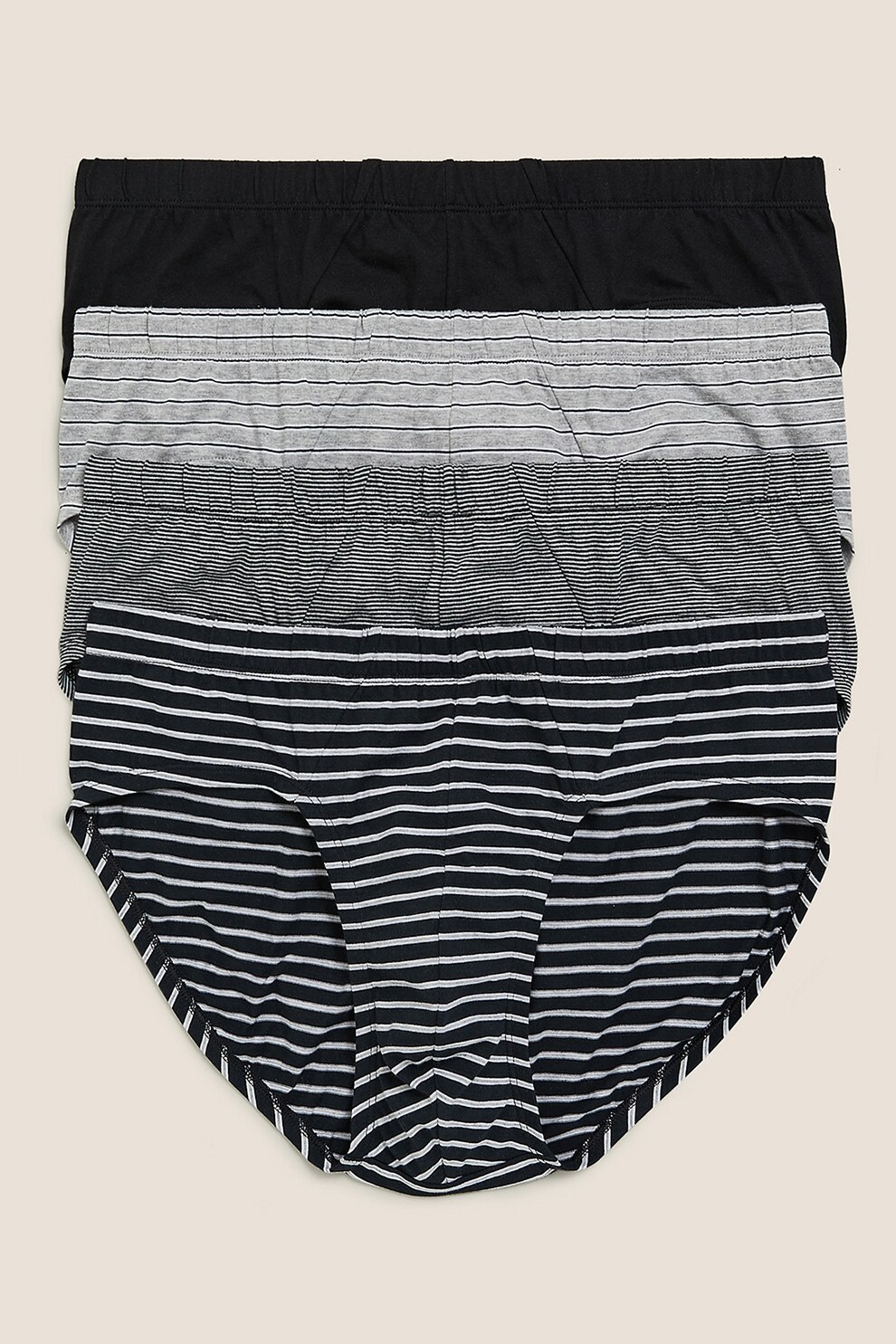 Marks & Spencer, Set de chiloti - 4 perechi, Negru/Gri