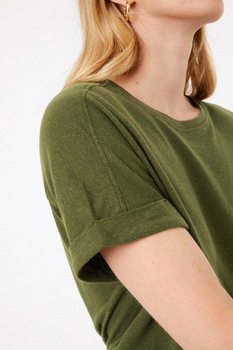Marks & Spencer, Tricou relaxed fit din amestec de in, Kaki Marks & Spencer, Tricou relaxed fit din amestec de in, Kaki