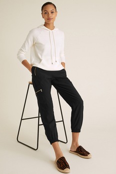 Marks & Spencer, Pantaloni jogger cargo, Negru, W34-L31 Marks & Spencer, Pantaloni jogger cargo, Negru, W34-L31