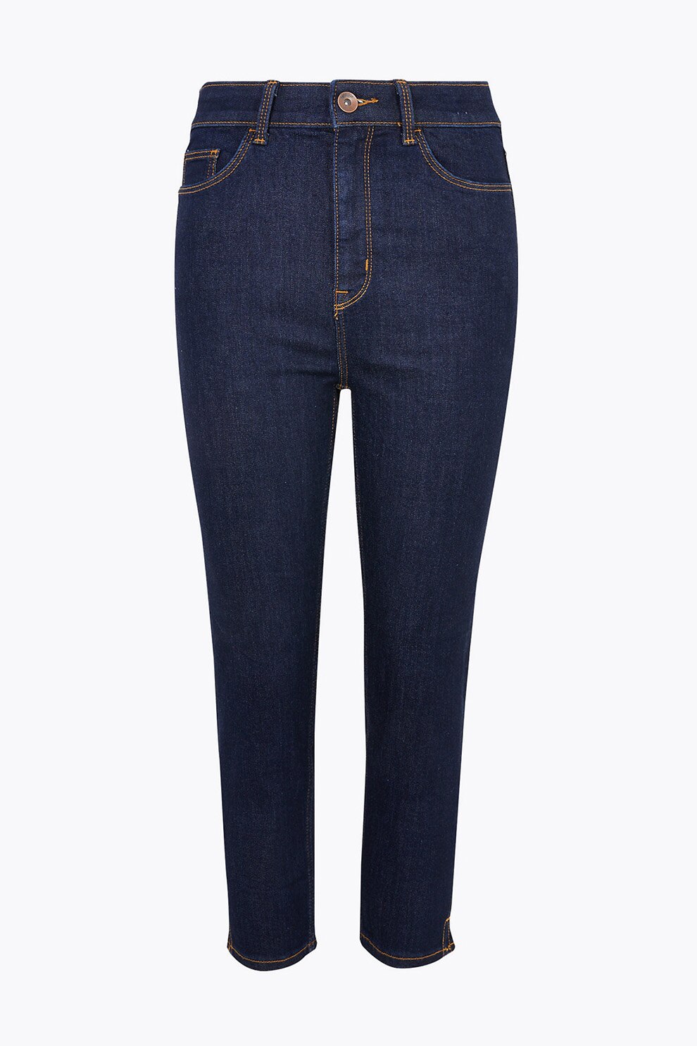 Marks & Spencer, Blugi skinny crop cu talie inalta, Bleumarin