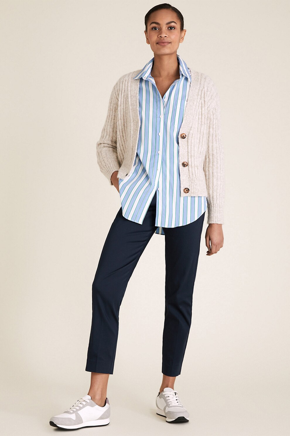 Marks & Spencer, Pantaloni chino slim fit Mia, Bleumarin