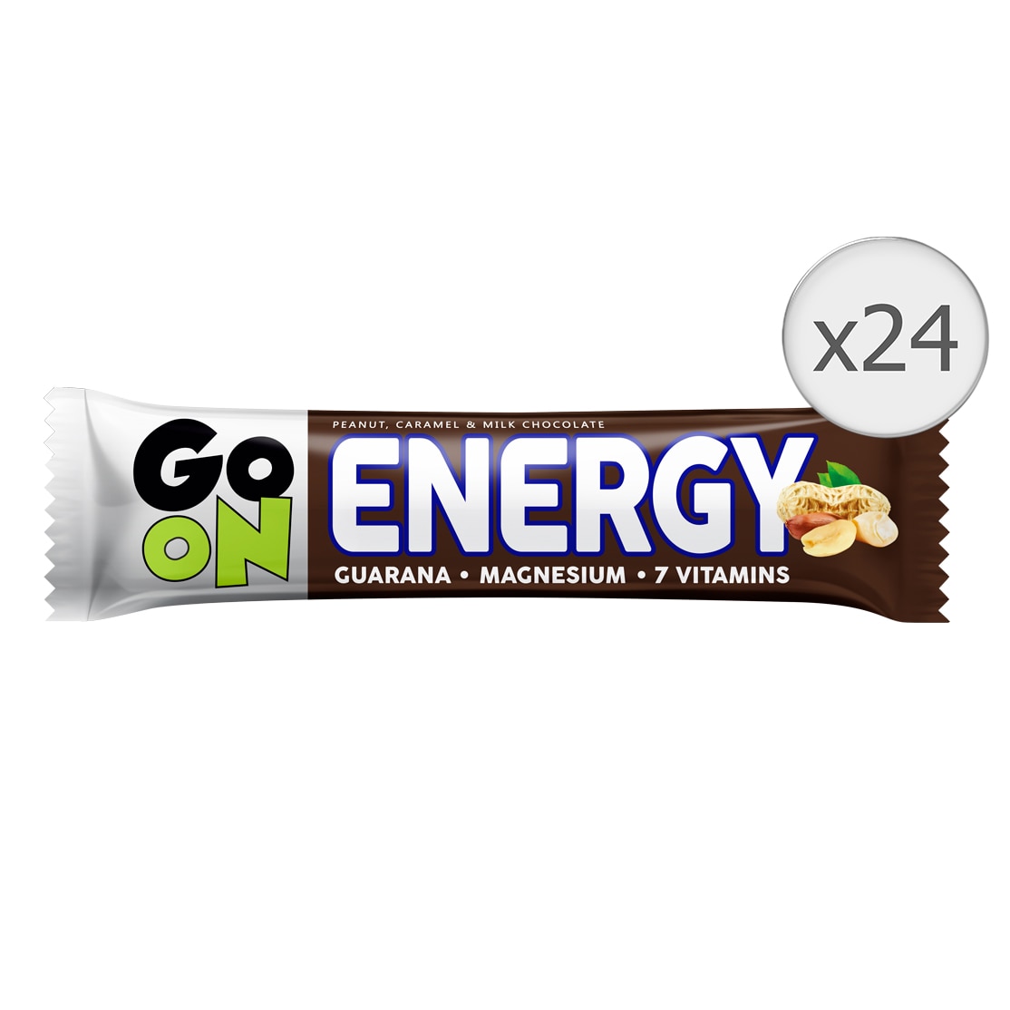 Baton proteine Go On Energy Nuci si Caramel, 24 bucati x 50 grame