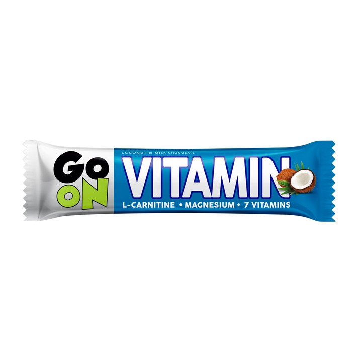 Baton proteine Go On Vitamin Cocos, 24 bucati x 50 grame