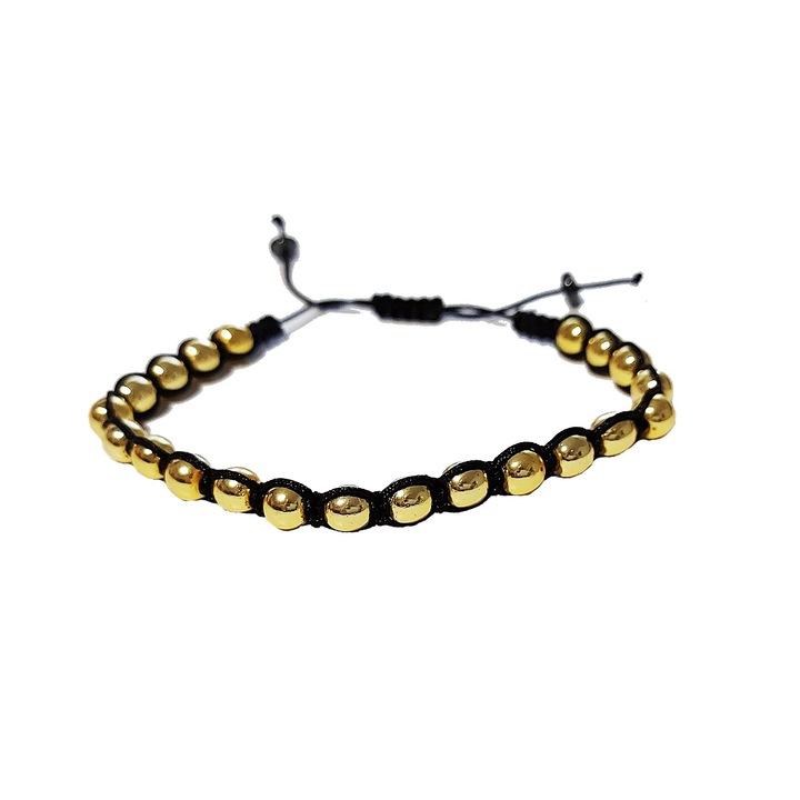 Bratara cu pietre naturale, Onix, Gold Sphere, A4B171