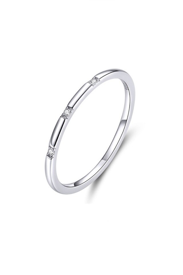 Inel din Argint 925 Slim cu pietricele de zirconiu, perfect cadou, aniversare, sarbatori, martisor