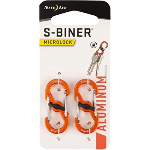 Set Caranina Nite Ize S-Biner MicroLock Aluminiu - 2 buc, orange