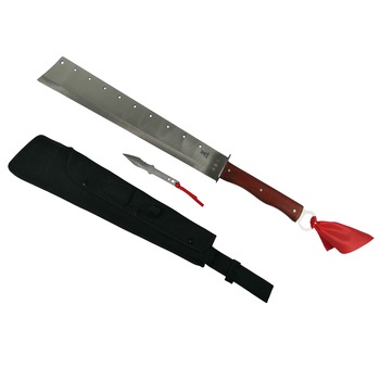 Set Sabie, otel inoxidabil, argintiu, British Blade, 70 cm si cutit de aruncat Set Sabie, otel inoxidabil, argintiu, British Blade, 70 cm si cutit de aruncat