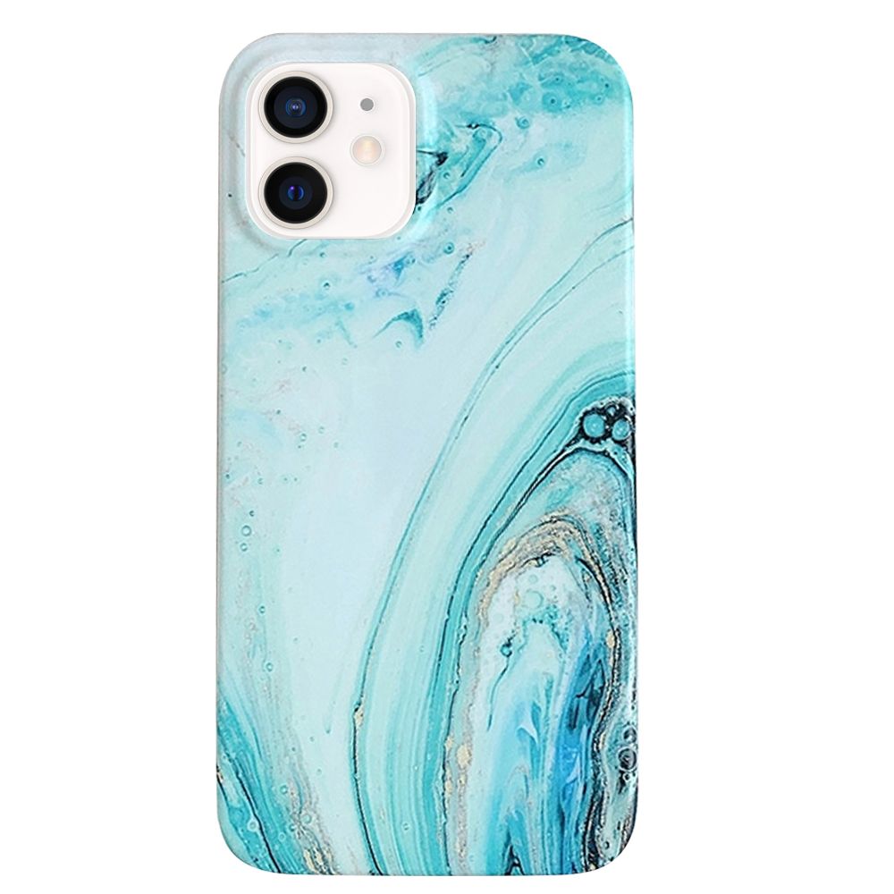 Husa Lemontti Marble Pattern Soft compatibil cu iPhone 12 Mini, Shining Green