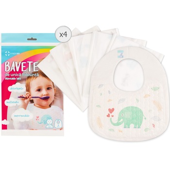 Bavete de unica folosinta Synek, 0.5 - 3 ani, 4 pachete x 5, 20 buc Bavete de unica folosinta Synek, 0.5 - 3 ani, 4 pachete x 5, 20 buc