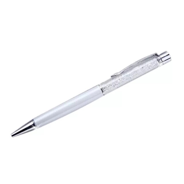 Pix cu cristale, alb, 14 cm lungime