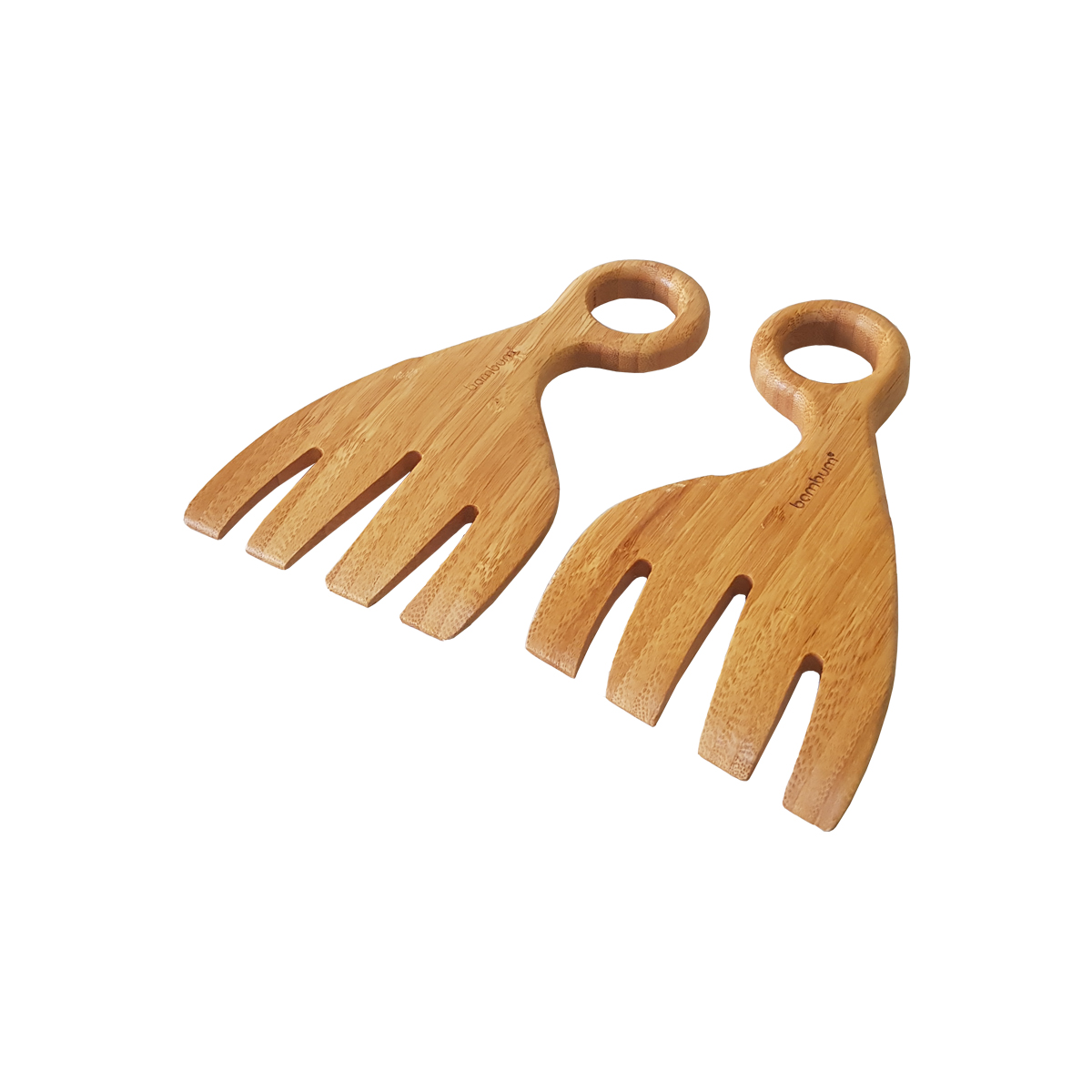 Set 2 ustensile antibacteriene si ecologice din bambus, pentru salata, Bambum Letta
