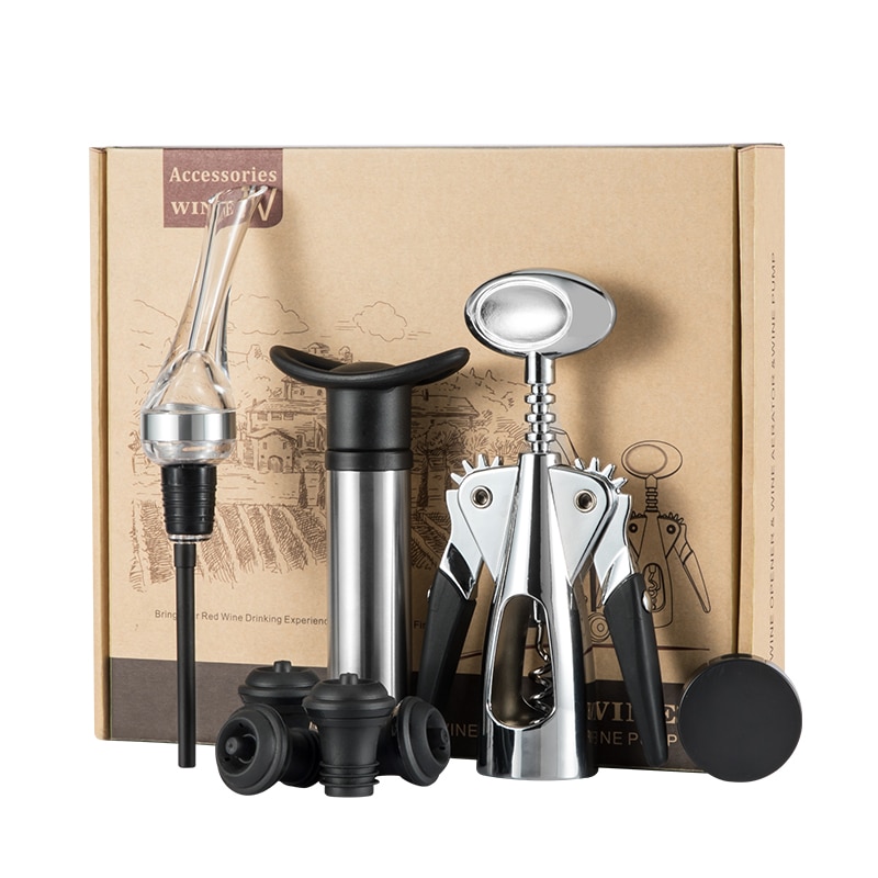 Set cadou accesorii pentru vin premium cu tirbuson model IV