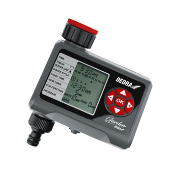 Programator irigare gradina, display LCD, adaptoare incluse, IP44, temporizator automat electronic udat stropire gazon, peluza, patio, Dedra Programator irigare gradina, display LCD, adaptoare incluse, IP44, temporizator automat electronic udat stropire gazon, peluza, patio, Dedra