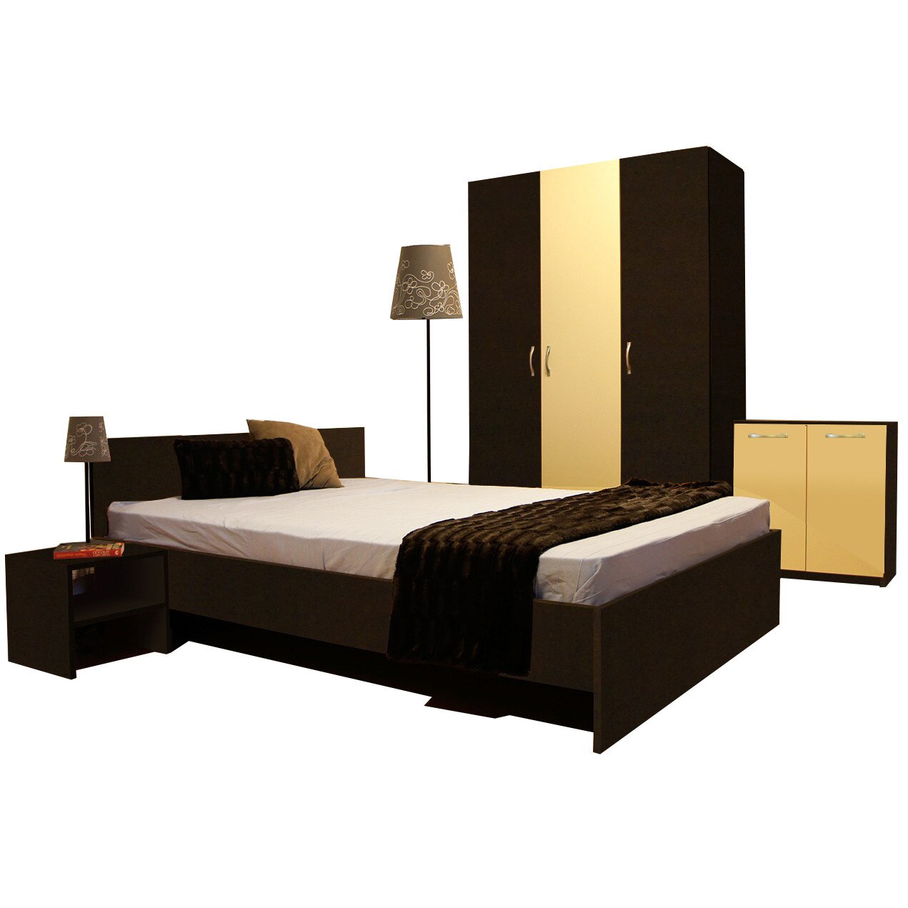 Dormitor Amos, 1419 Wenge si Crem