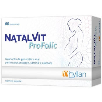 Natalvit ProFolic, Supliment alimentar ce contribuie la cresterea tesutului matern in timpul sarcinii, la reducerea oboselii si a extenuarii, la mentinerea sanatatii psihice, 60 comprimate Natalvit ProFolic, Supliment alimentar ce contribuie la cresterea tesutului matern in timpul sarcinii, la reducerea oboselii si a extenuarii, la mentinerea sanatatii psihice, 60 comprimate