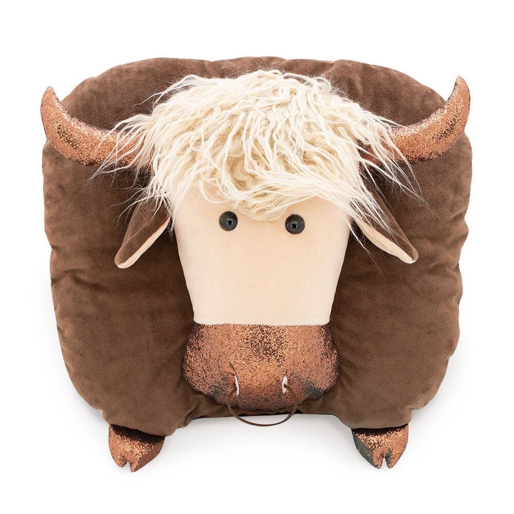 Jucarie din plus, Orange Toys, Pernuta, tauras, 35 cm, Maro