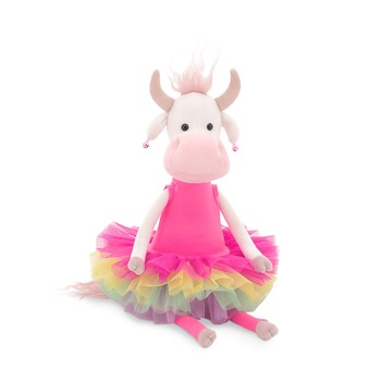 Jucarie de plus, Orange Toys, Gymbunny, vacuta,, 25 cm, Alb/roz Jucarie de plus, Orange Toys, Gymbunny, vacuta,, 25 cm, Alb/roz