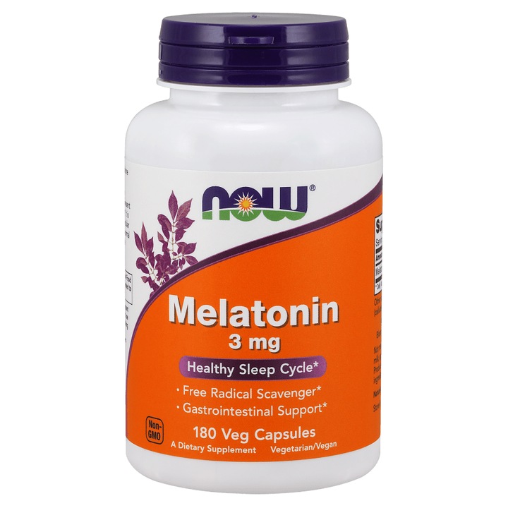 Now Foods Melatonin 3 mg, 180 vegán kapszulák