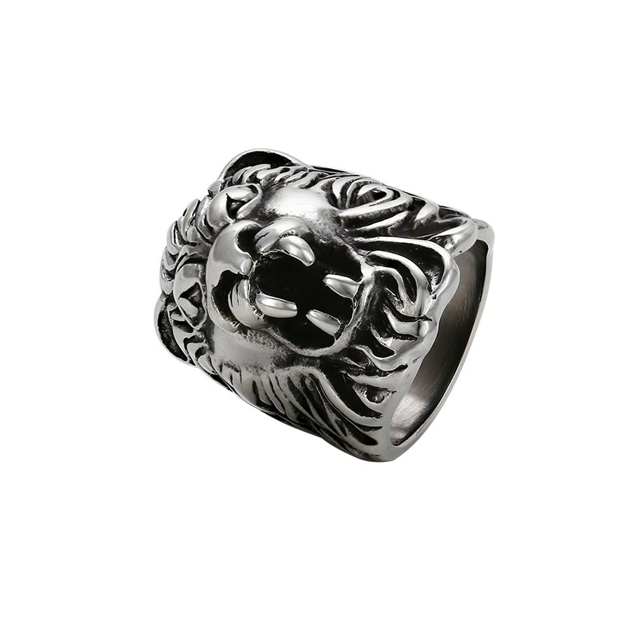 Inel model Cap Leu,otel inoxidabil,diametru 20,6mm circumferinta 64,6mm,marime 11US