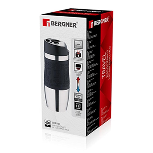 Термо чаша Bergner Black Travel, 400 мл - eMAG.bg