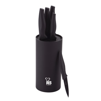 Set de cutite cu suport Renberg Black Flask, 6 piese Set de cutite cu suport Renberg Black Flask, 6 piese