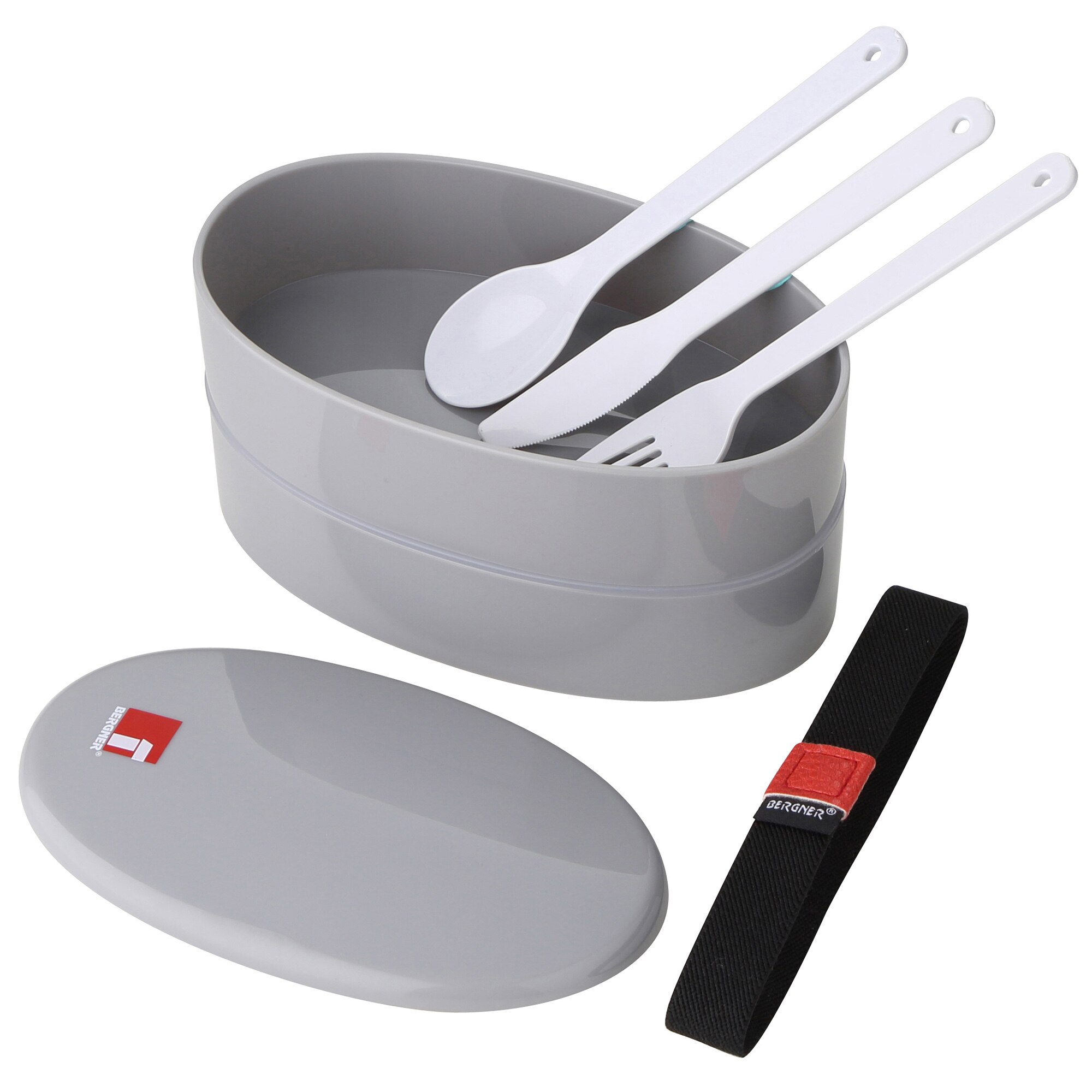 Set cutie pranz Bergner Walking Business, 2 compartimente cu tacamuri