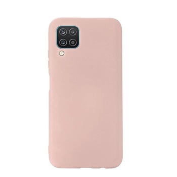 Husa slim compatibila cu Samsung Galaxy A12, silicon Roz Pal, cu interior de catifea, PlanetPhone